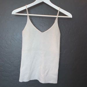 American Eagle soft white/cream ribbed tank top
